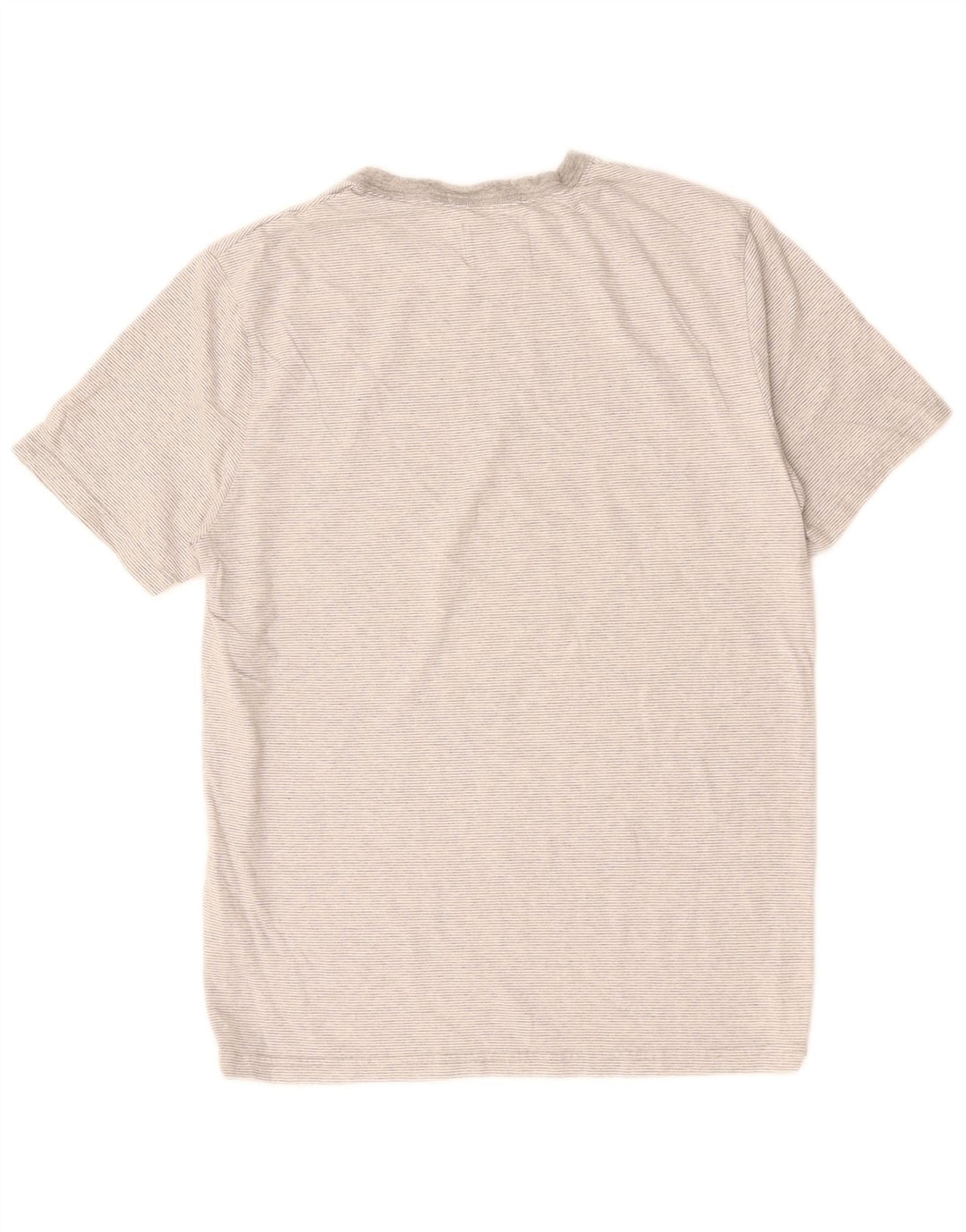 HVIDT T-shirt til mænd, mellemgrå nålestribet bomuld