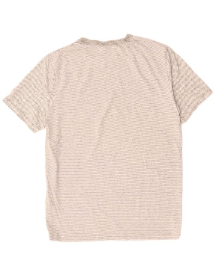 HVIDT T-shirt til mænd, mellemgrå nålestribet bomuld