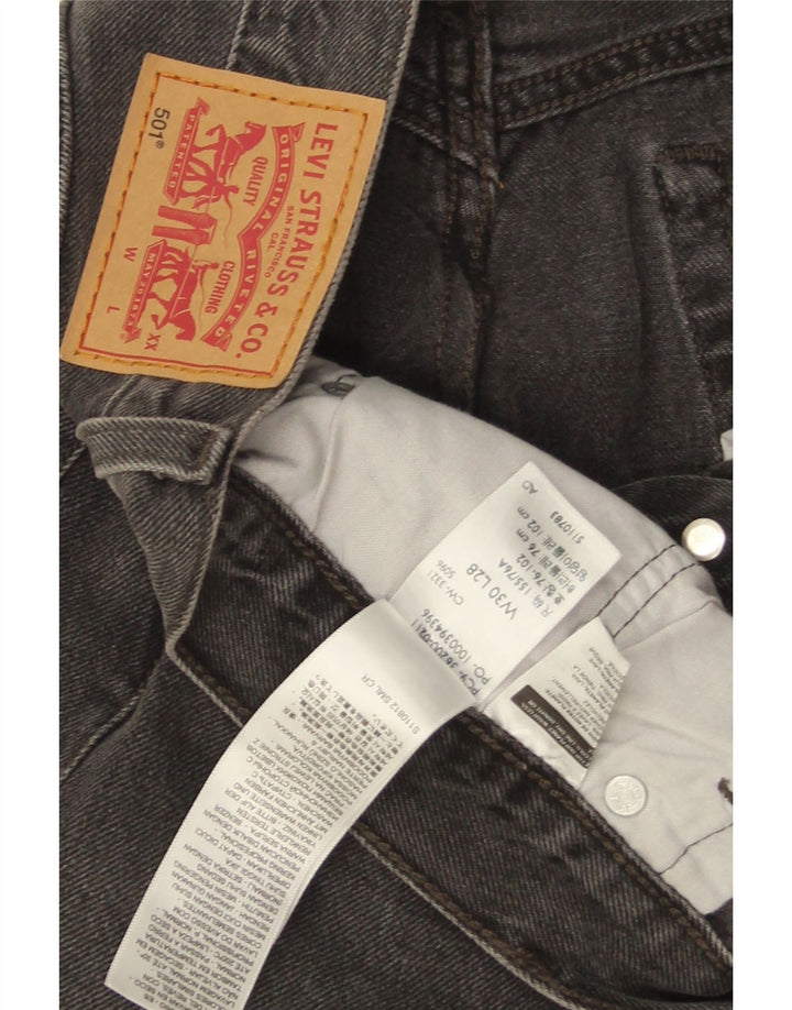 Levi's Herre 501 Straight Jeans W30 L28 Sort Bomuld