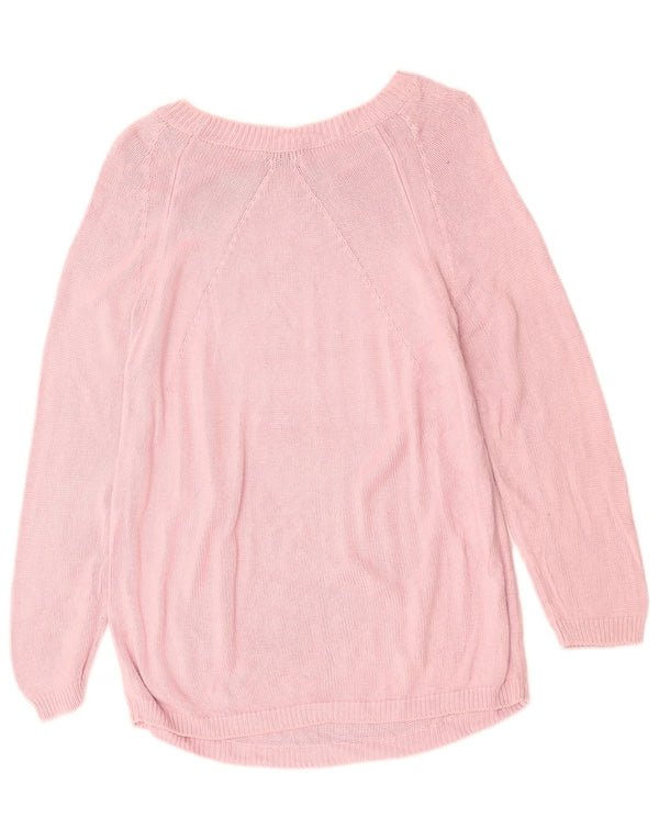MASSIMO DUTTI Dame Boat Neck Jumper Sweater UK 14 Large Pink