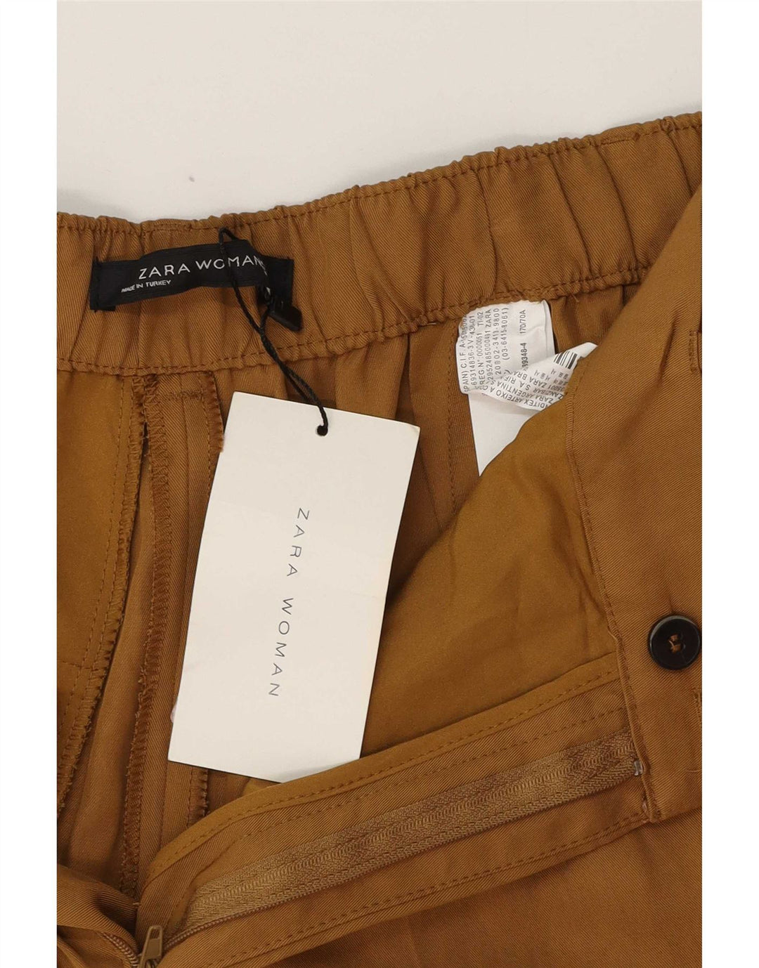 Zara Womens Tapered Cropped Trousers Medium W30 L24 Brun Viscose