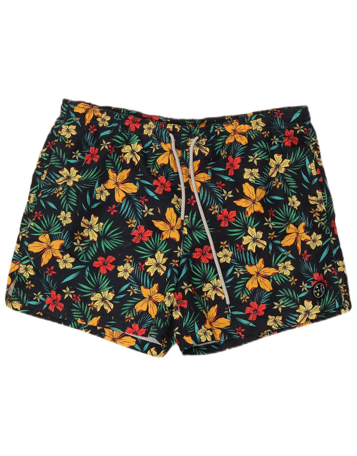 Maui and Sons Badeshorts til mænd, store sorte blomsterpolyester