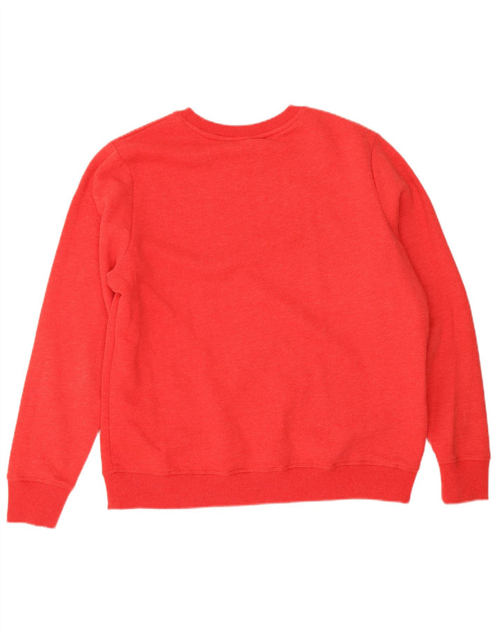 Superdry Womens Oversized Sweatshirt Jumper UK 14 Stor rød bomuld