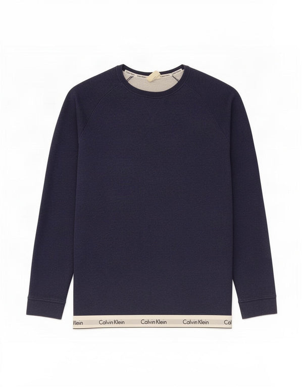 Calvin Klein Herre grafisk sweatshirt Jumper Medium Navy Blue Colourblock