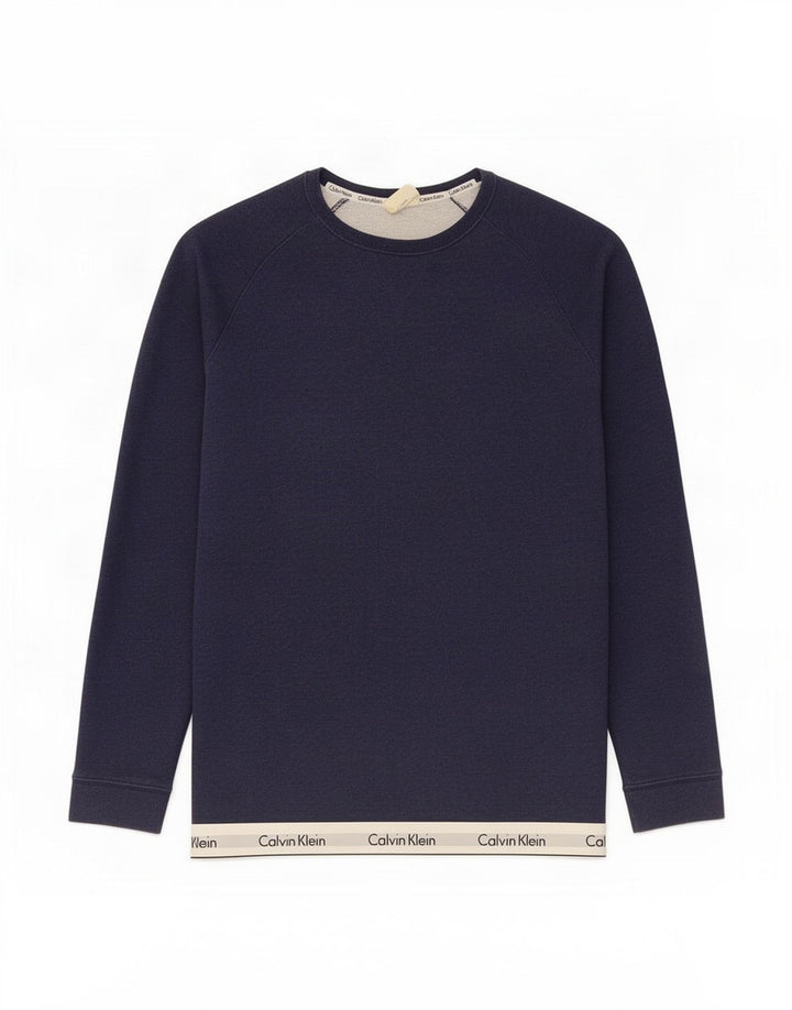 Calvin Klein Herre grafisk sweatshirt Jumper Medium Navy Blue Colourblock