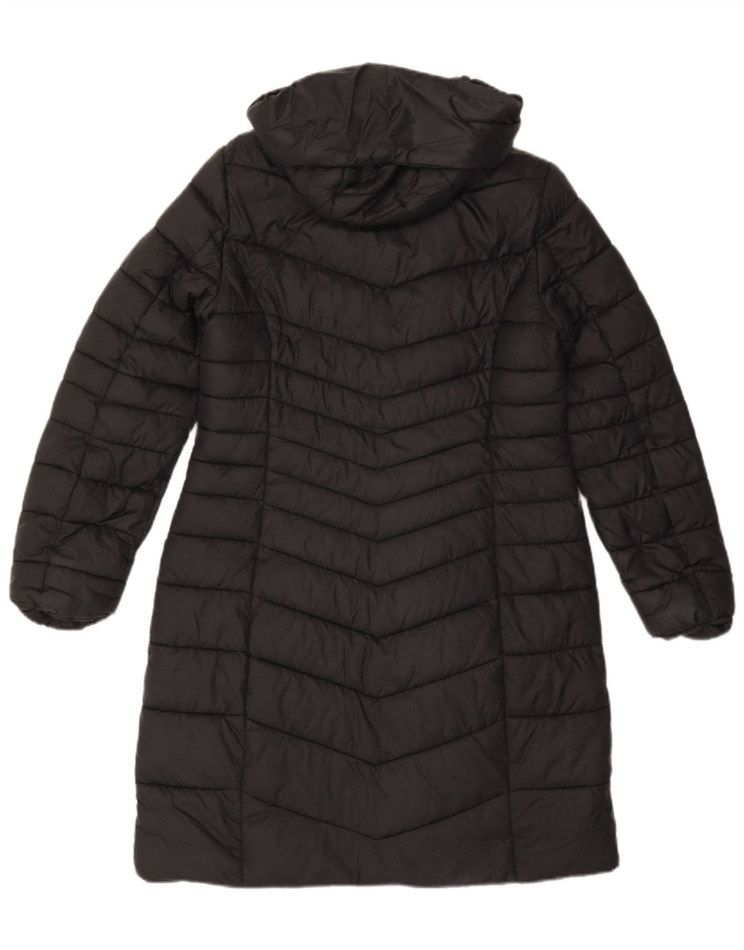 Lipsy Dame Hætte Polstret Frakke UK 12 Medium Sort Polyamid
