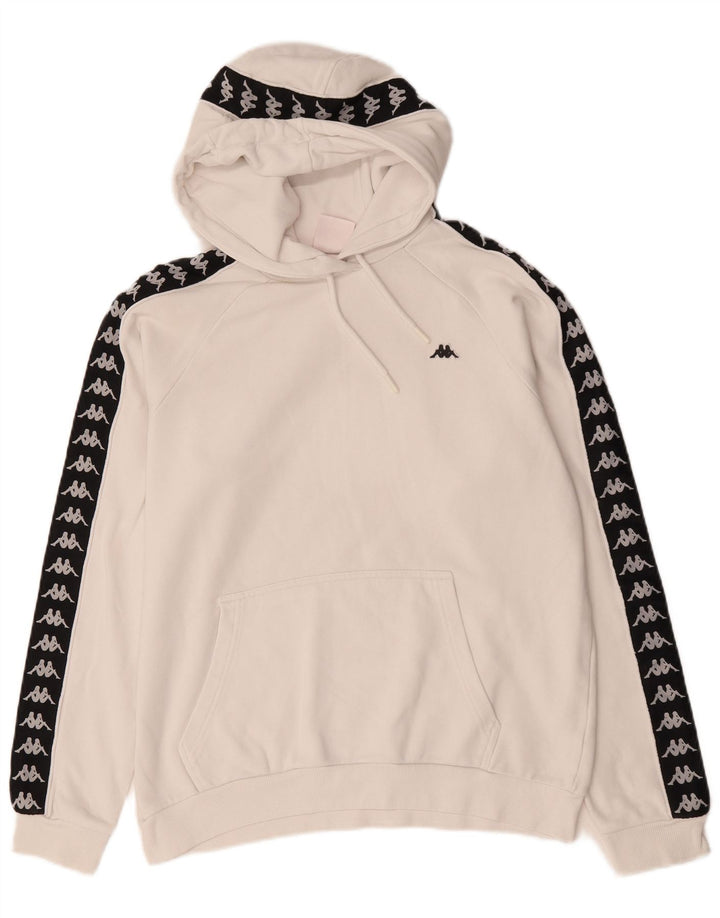 Kappa Herre grafisk hættetrøje Jumper Medium White Colourblock Bomuld