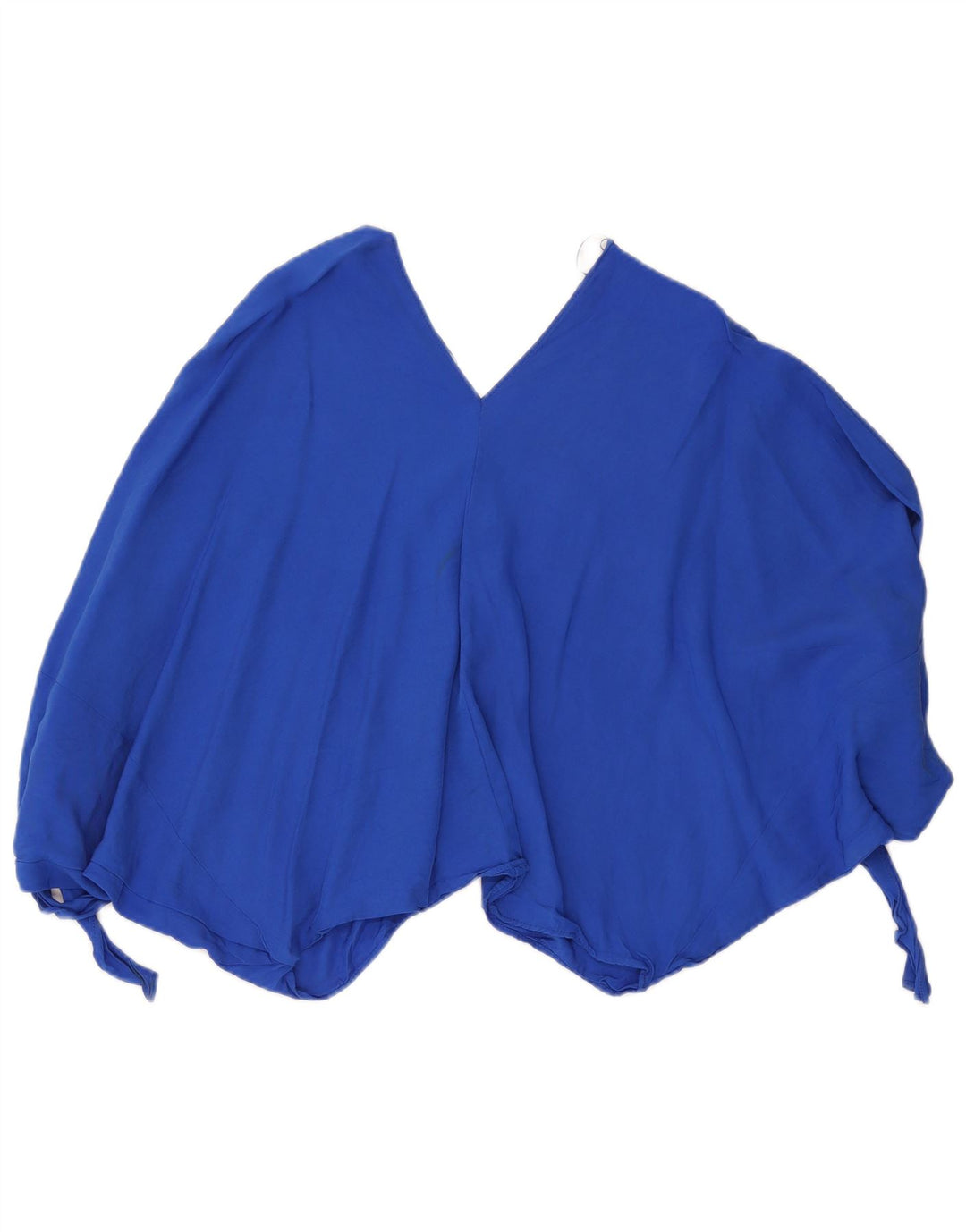 Zara Womens Oversized Crop Bluse Top UK 14 Medium Blue Viscose