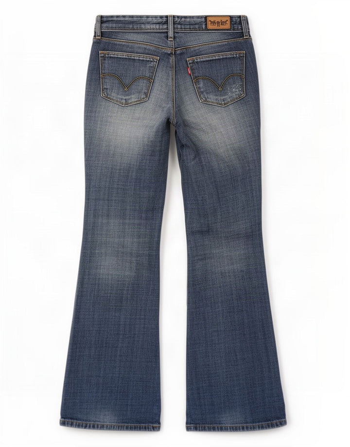 Levi's Dame 572 lavtaljede distressed Bootcut Jeans W28 L30 Blå Bomuld
