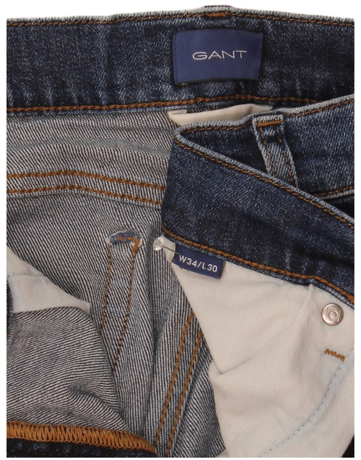 Gant Straight Jeans til mænd W34 L30 Blå