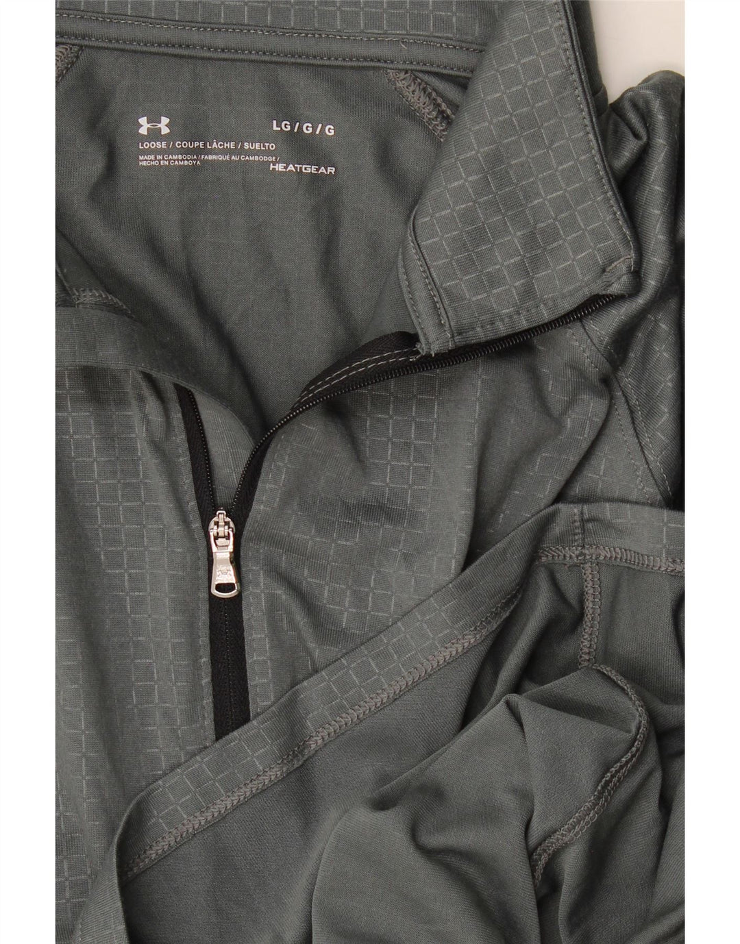 Under Armour Herre Heat Gear Pullover Træningsdragt Top Stor Grå Gingham