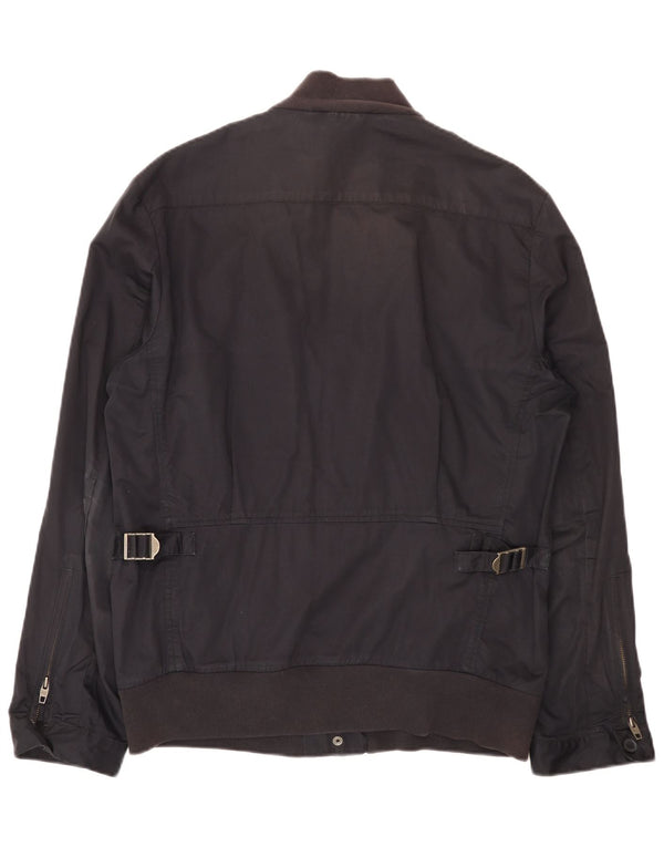 French Connection Herre Bomber Jacket UK 40 Large Navy Blue Cotton
