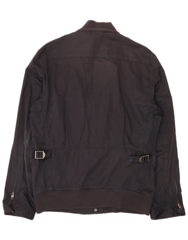 French Connection Herre Bomber Jacket UK 40 Large Navy Blue Cotton