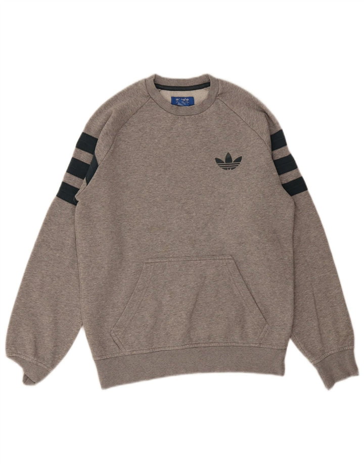 Adidas Herre 3D Arc Sweatshirt Jumper Small Grey Fair Isle Bomuld