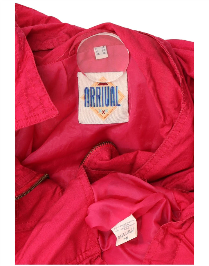 Vintage damejakke med hætte i overstørrelse UK 12 Medium Pink Bomuld
