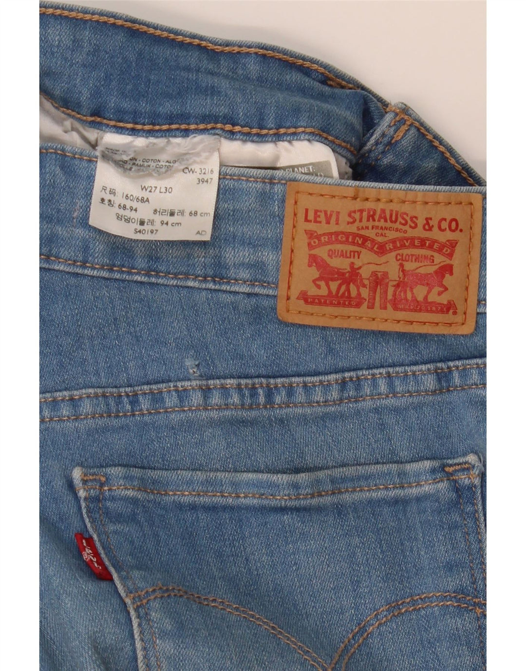 Levi's Dame 711 Skinny Jeans W27 L30 Blå