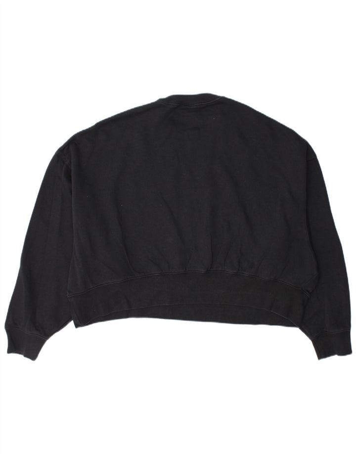 Nike Dame Oversized Sweatshirt Jumper UK 10 Small Black Bomuld