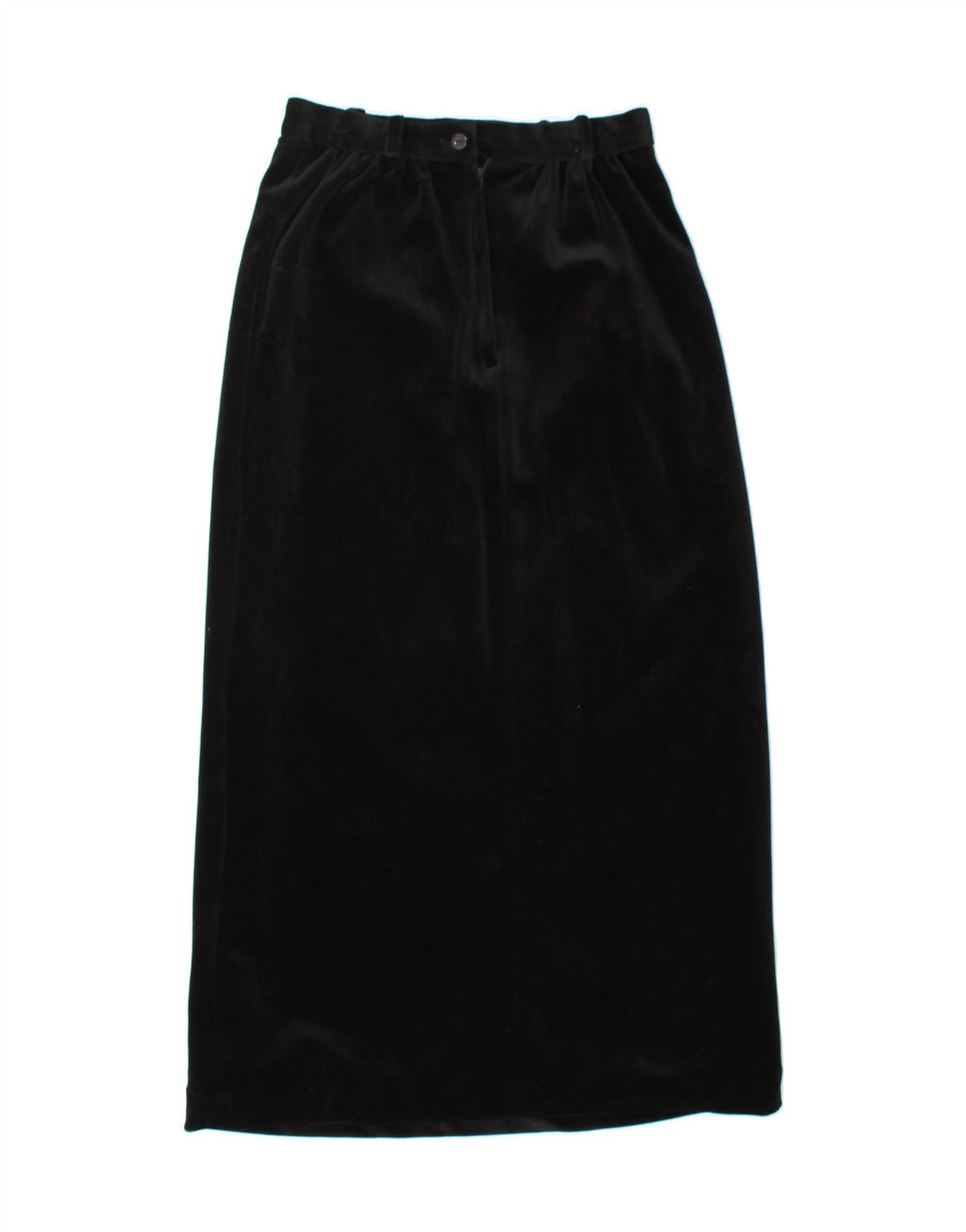 VINTAGE Womens Maxi Skirt UK 12 Medium W26 Black Acetate Vintage Vintage and Second-Hand Vintage from Messina Hembry 