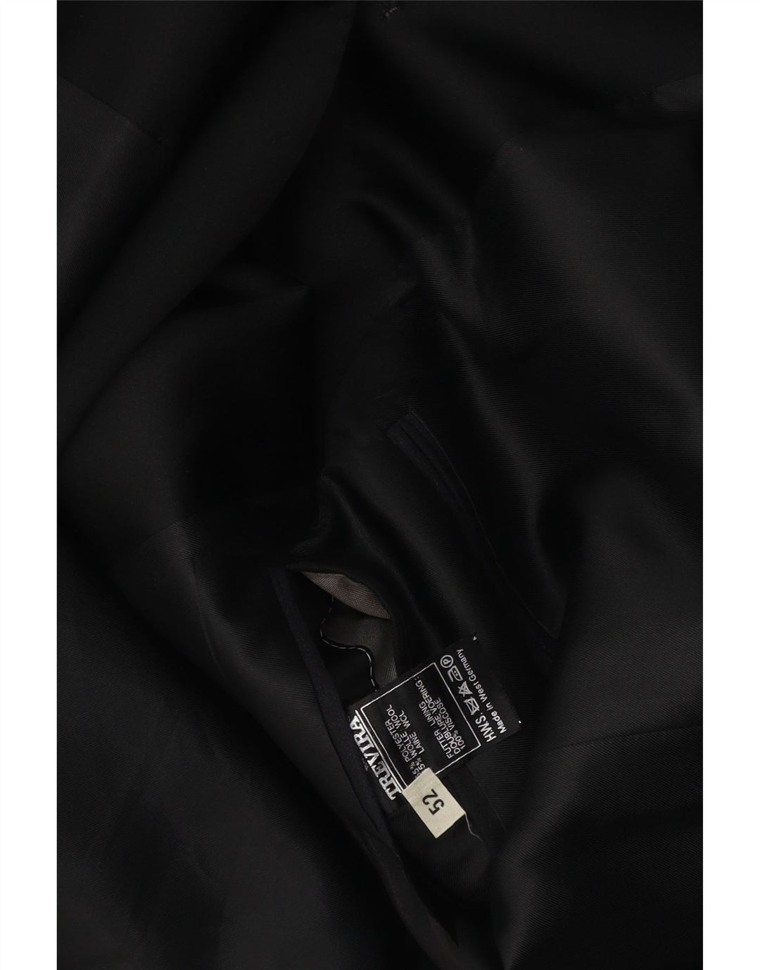 TREVIRA Blazerjakke til mænd med 1 knap IT 52 XL Marineblå stribet polyester