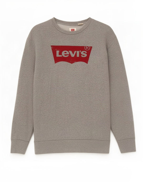Levi's Mens Graphic Sweatshirt Jumper Medium Grey Cotton