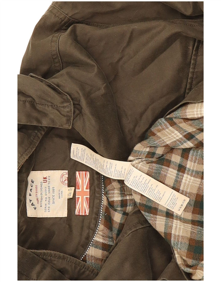 Fat Face Dame Hætte Oversized Vokset Bomuldsjakke UK 16 Stor Khaki