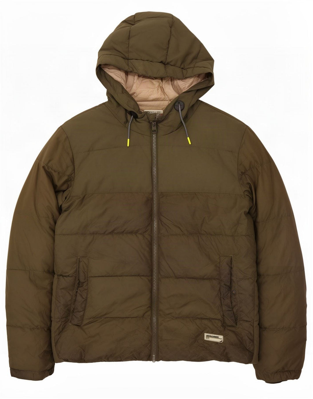 Jack & Jones Herre hættepolstret jakke UK 42 XL Khaki Polyester