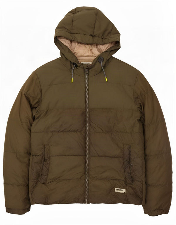 Jack & Jones Herre hættepolstret jakke UK 42 XL Khaki Polyester