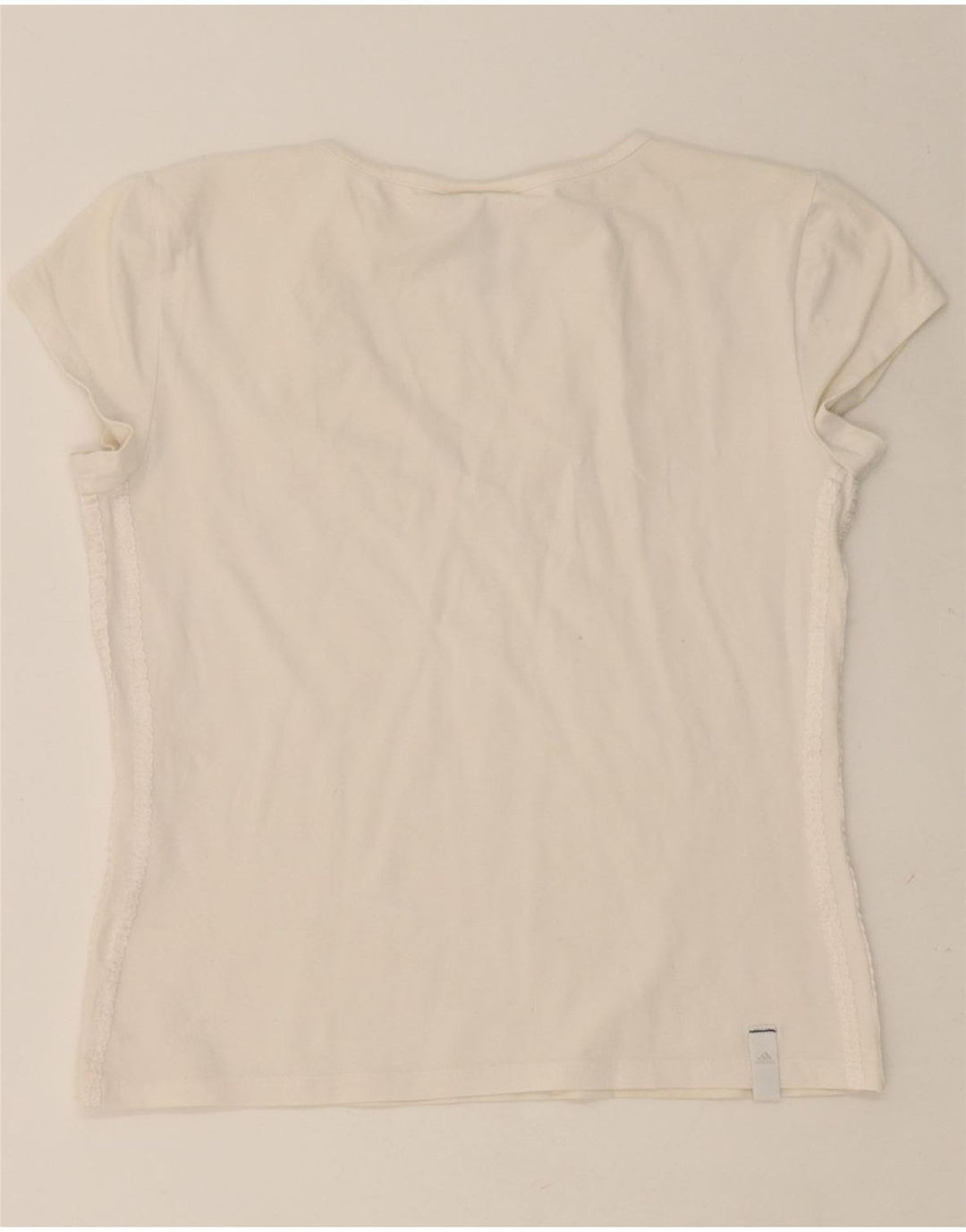 ADIDAS Womens T-Shirt Top UK 8 Small White Cotton Vintage Adidas and Second-Hand Adidas from Messina Hembry 