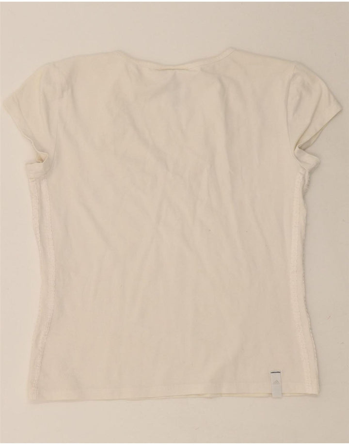 ADIDAS Womens T-Shirt Top UK 8 Small White Cotton Vintage Adidas and Second-Hand Adidas from Messina Hembry 