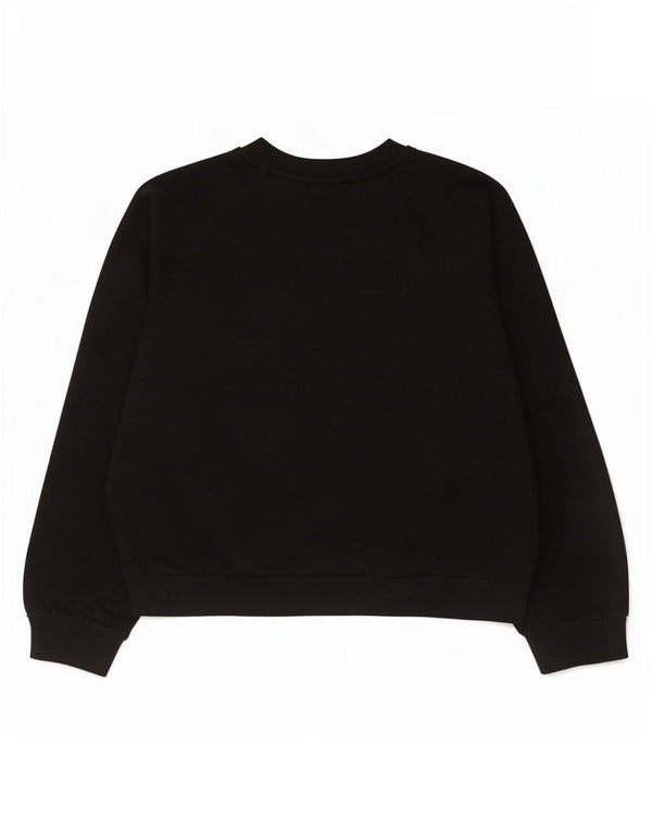 Levi's Womens Crop Graphic Sweatshirt Jumper UK 16 Large Black Bomuld