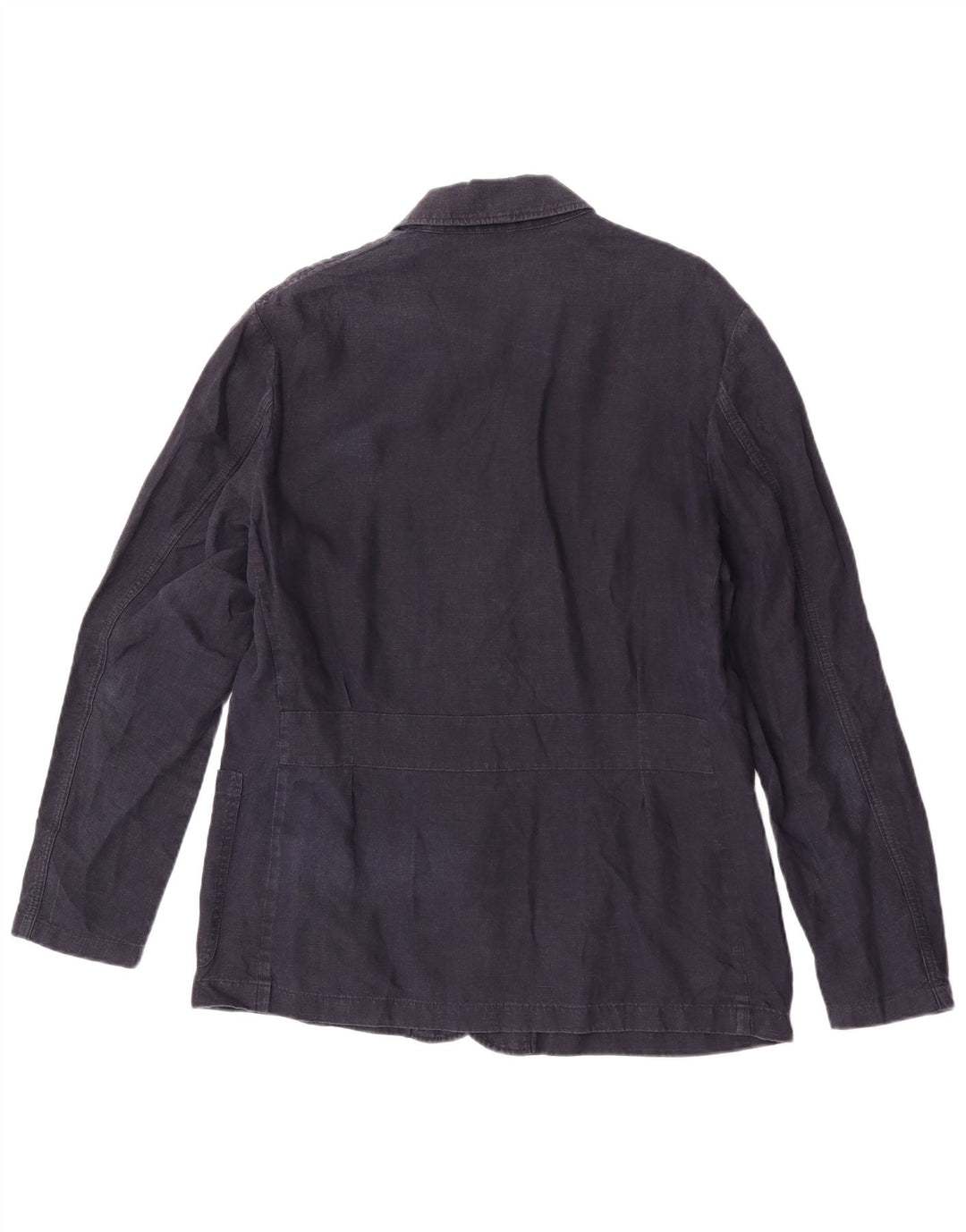 Massimo Dutti Herre Utility Jacket UK 40 Large Navy Blue Linen