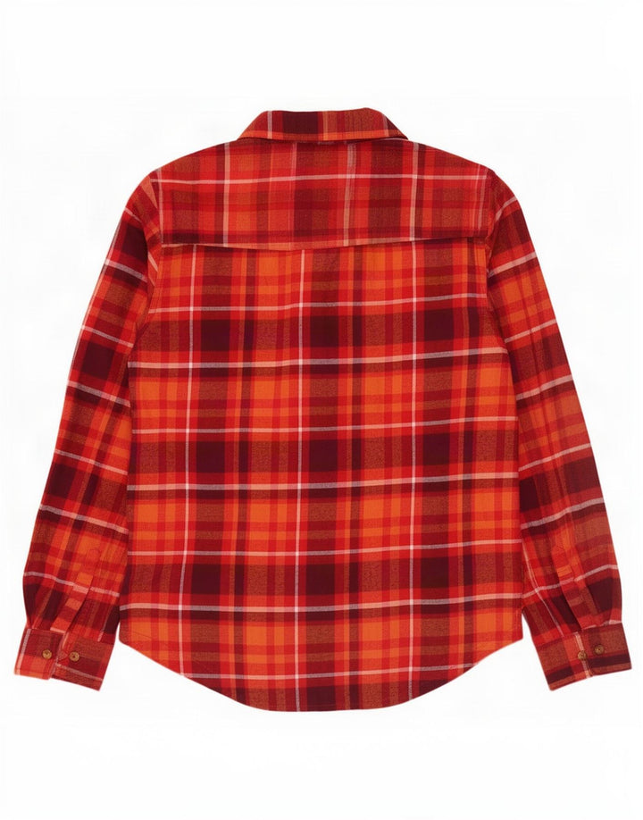 Orvis Dame Flanell Shirt UK 14 Medium Rød Ternet Bomuld