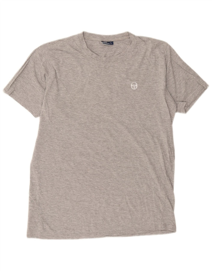Sergio Tacchini Herre T-Shirt Top Stor Grå Flecked