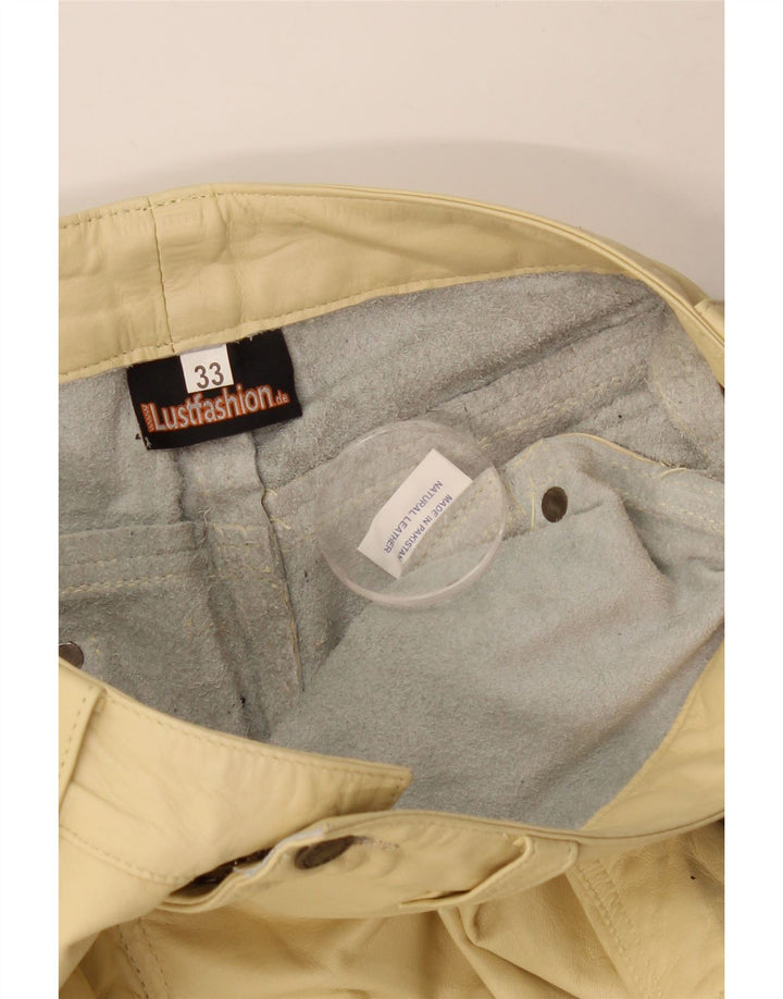 Vintage Læder Læder Shorts W33 store gule Læder