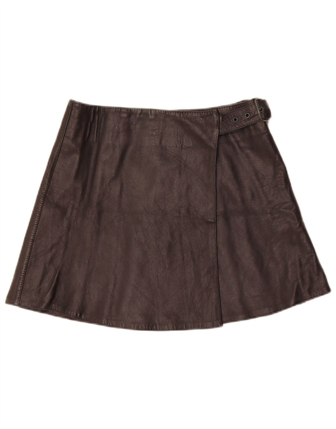Venligst Dame Mini Læder Nederdel W28 Medium Sort