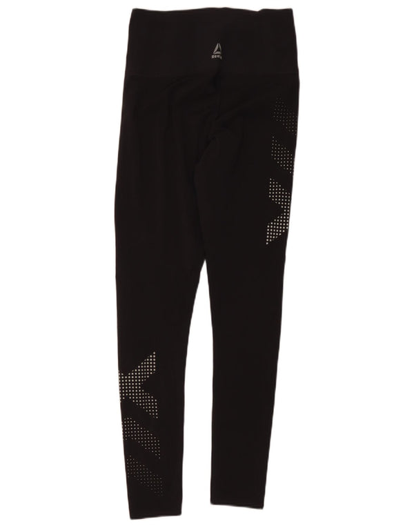 Reebok Womens Grafiske Leggings UK 10 Small Black