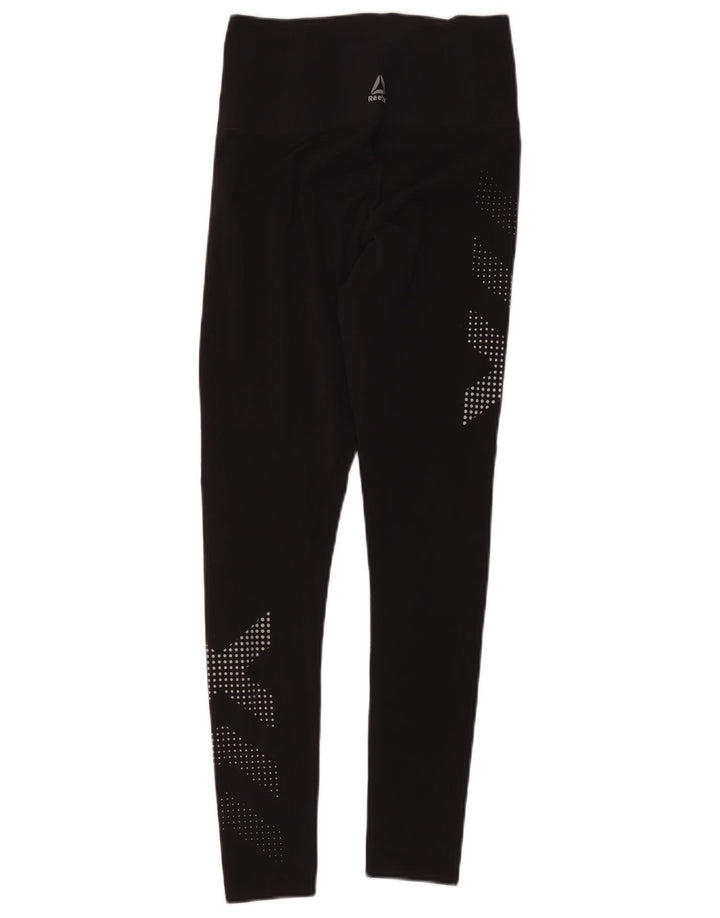 Reebok Womens Grafiske Leggings UK 10 Small Black