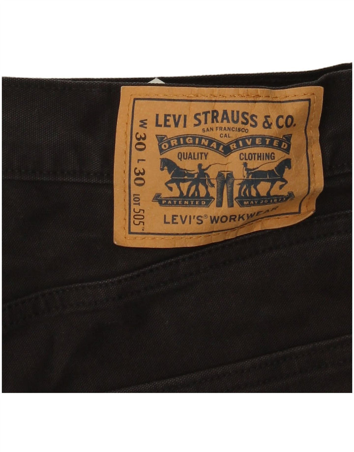 Levi's Herre 505 Straight Cargo Bukser W30 L30 Sort Bomuld