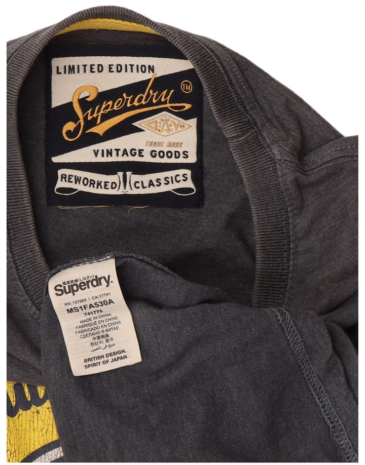 Superdry Herre grafisk T-shirt Top mellemgrå bomuld