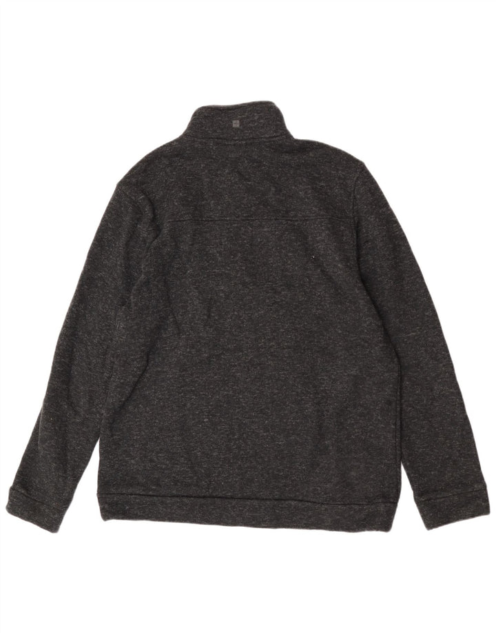 Mountain Warehouse Herre Zip Neck Sweatshirt Jumper XL Sort Flecked