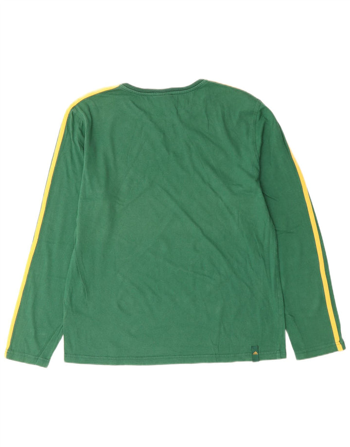 ADIDAS Herre Top Langærmet UK 40/42 Medium Green Bomuld