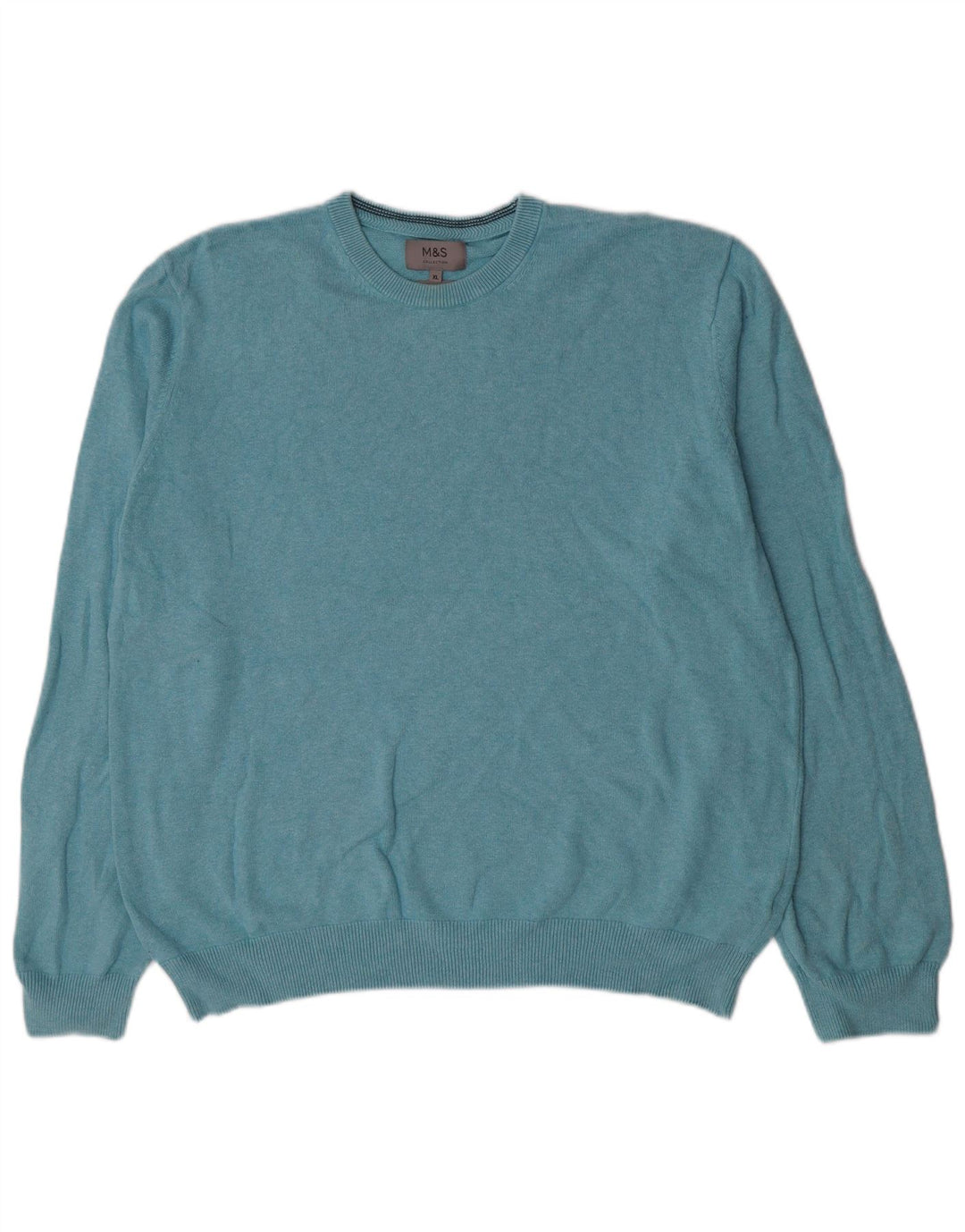 Marks & Spencer Herre sweater med rund hals XL blå bomuld