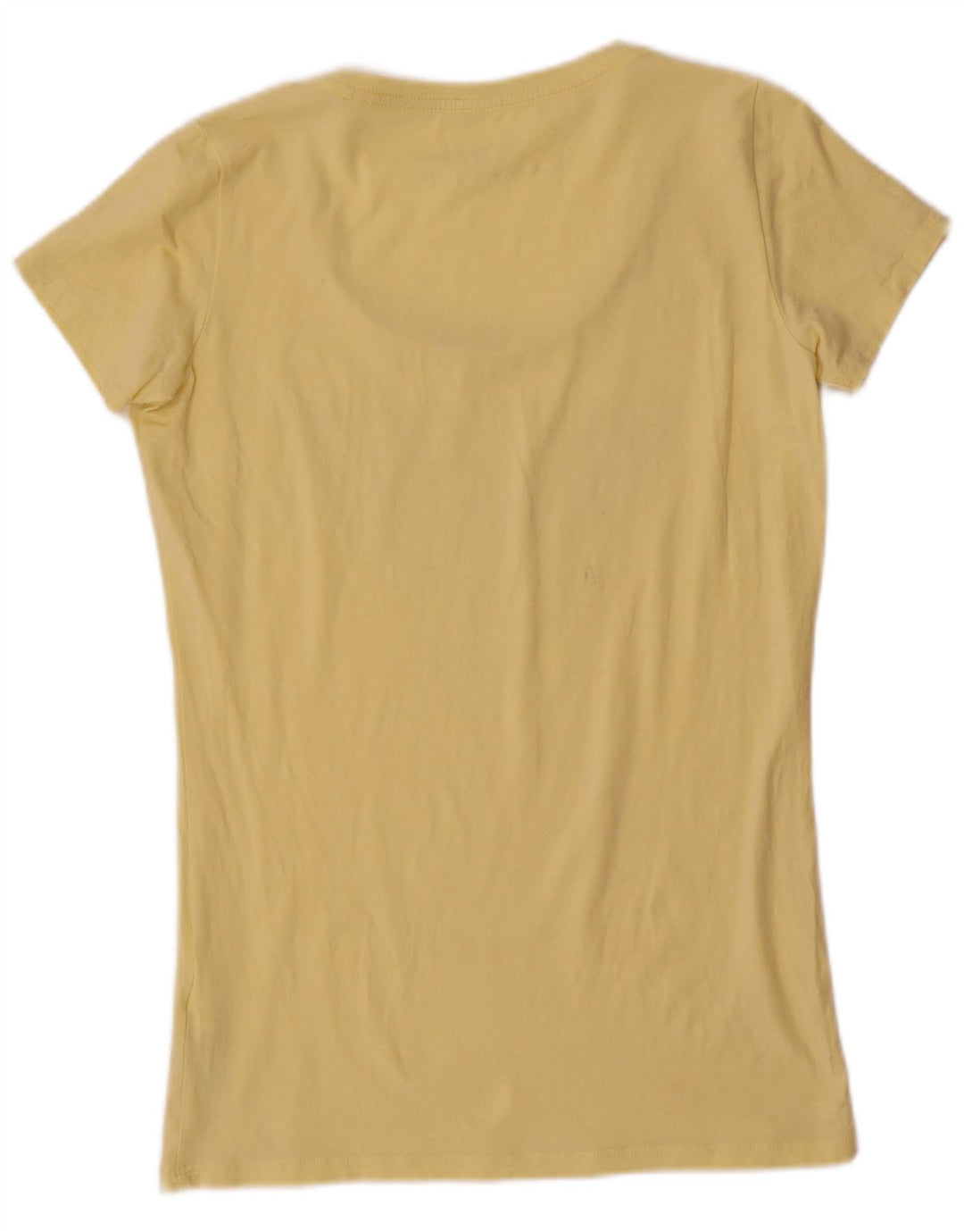 Guess Grafisk T-shirt top til kvinder UK 12 Medium gul bomuld
