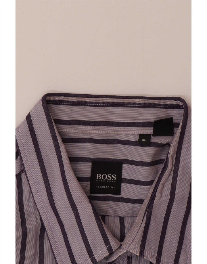 Hugo Boss Herre Regular Fit skjorte XL lilla stribet
