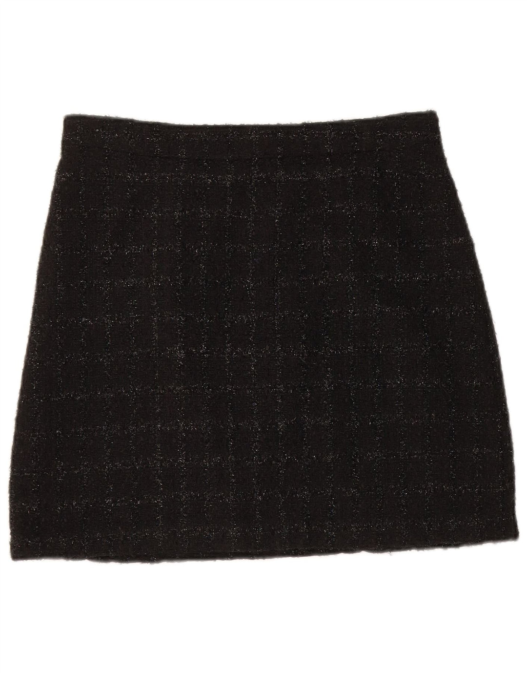 Warehouse Dame Mini-nederdel UK 10 Small W28 Black Check Polyester