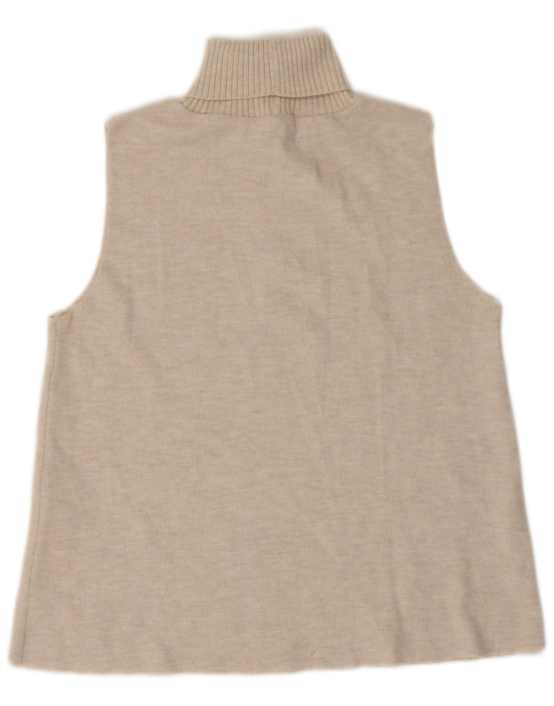 Zara Dame Vest Tank Top UK 14 Stor Beige Polyester