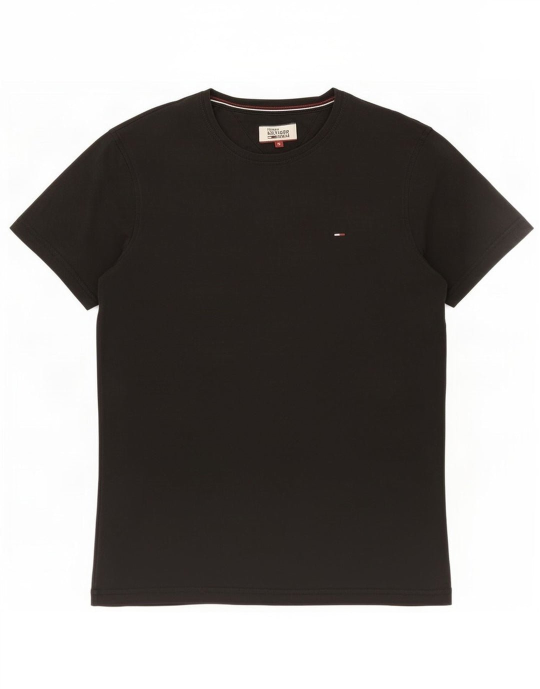 Tommy Hilfiger Herre T-Shirt Top Lille Sort Bomuld