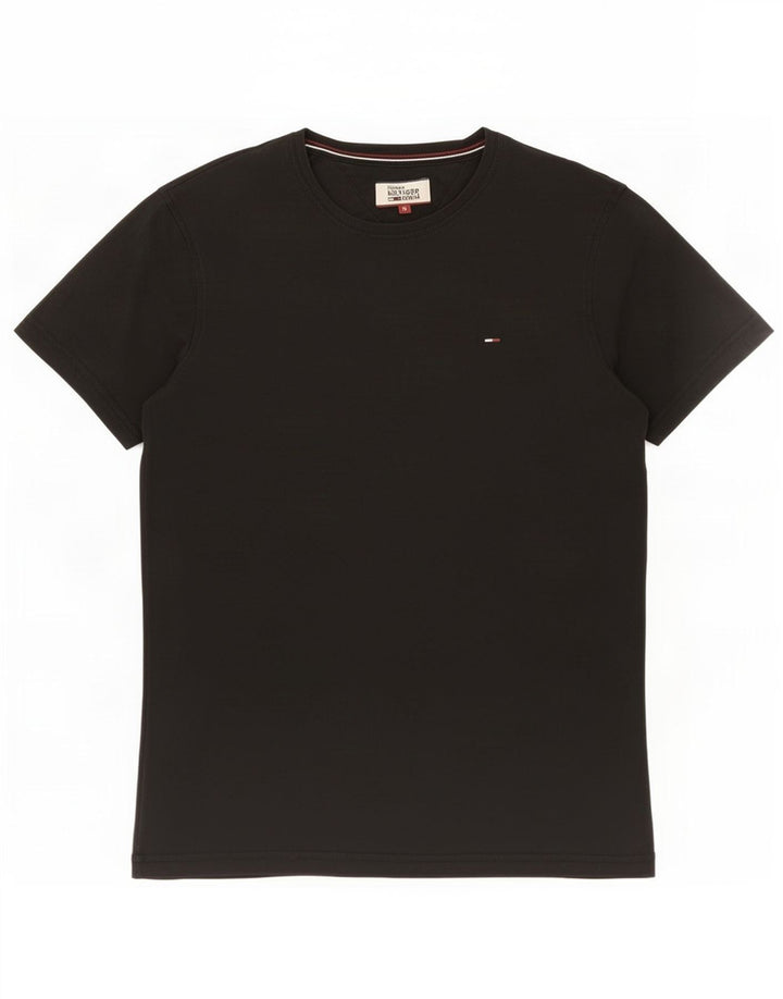Tommy Hilfiger Herre T-Shirt Top Lille Sort Bomuld