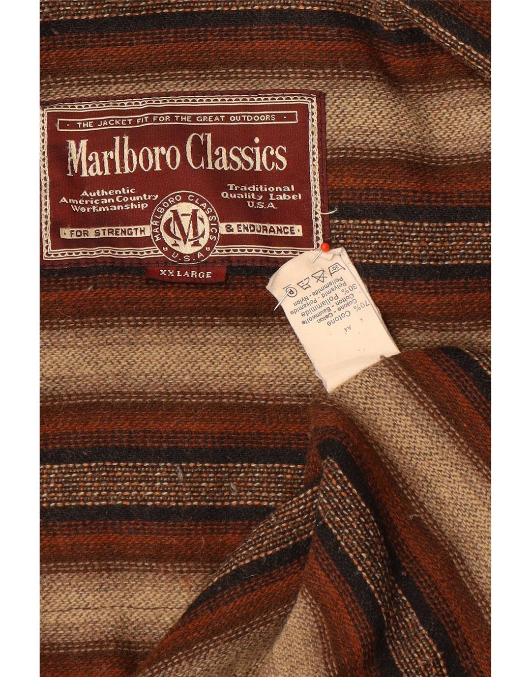 Marlboro Classics Herre Utility Jacket UK 44 2XL Brun Bomuld