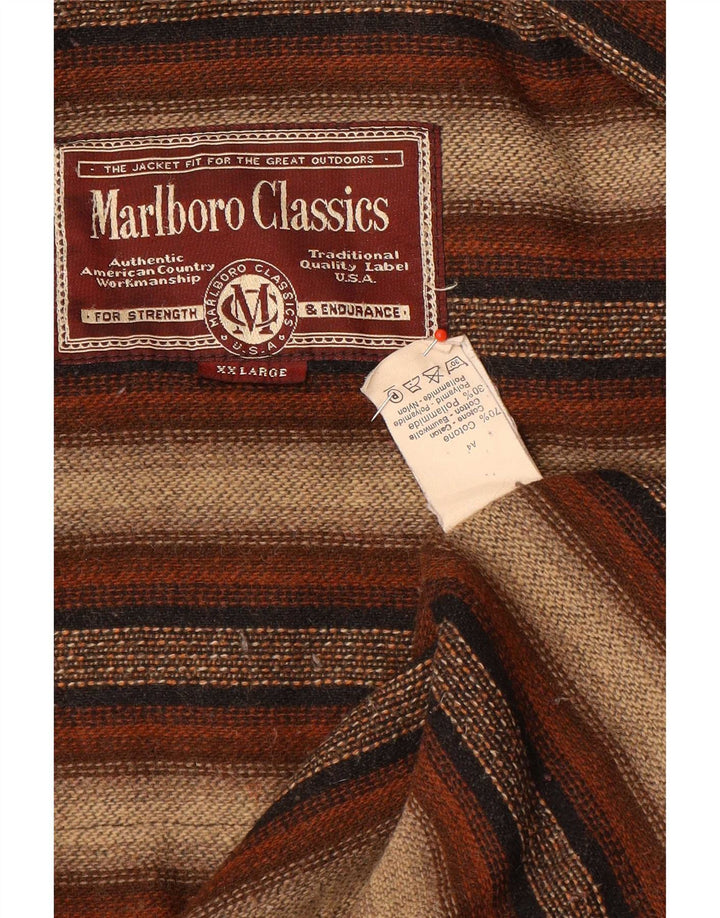Marlboro Classics Herre Utility Jacket UK 44 2XL Brun Bomuld